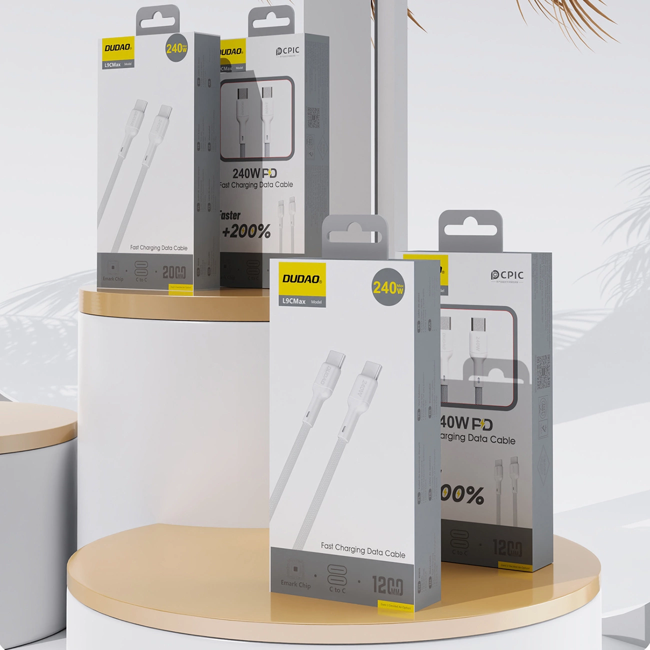 USB-C - USB-C Dudao L9C Max adat- és töltőkábel, 240W, 2m, Fehér
