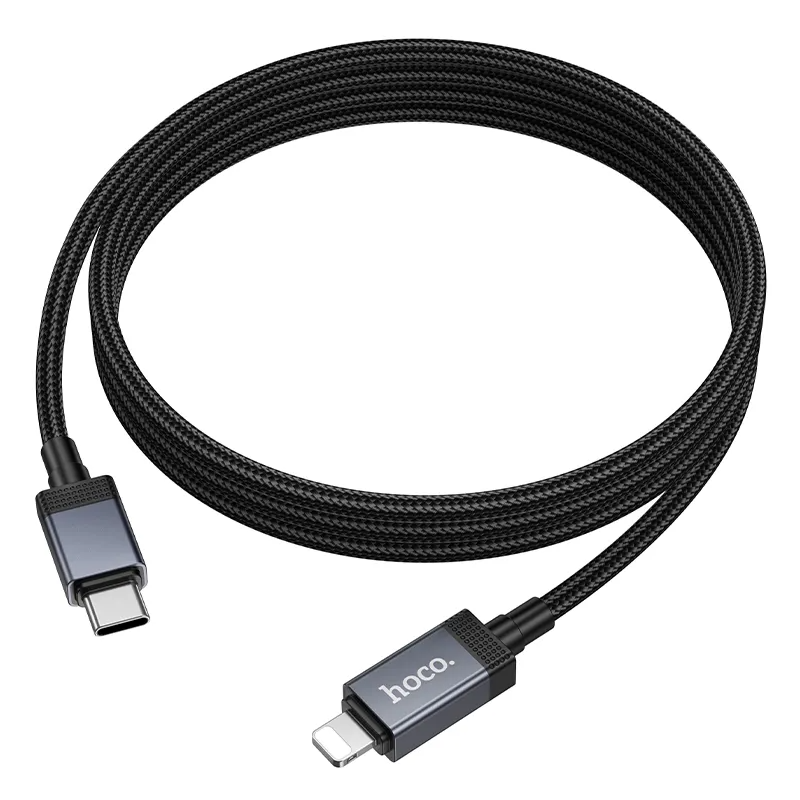 USB-C - Lightning HOCO X118 Display adat- és töltőkábel, 27W, 1m, Fekete