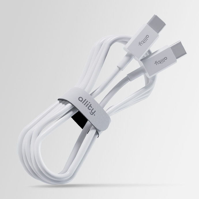 USB-C - USB-C adat- és töltőkábel Allity. AUC-03, 100W, 1m, Fehér