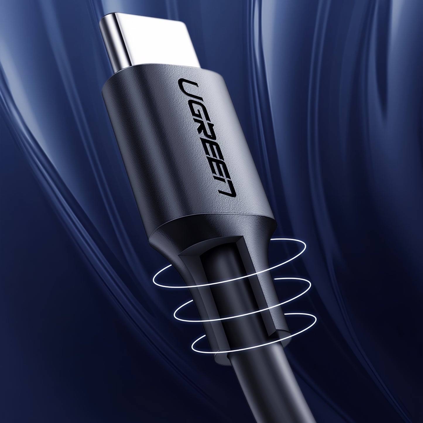 USB-C - USB-C adat- és töltőkábel UGREEN US286, 60W, 3m, Fekete