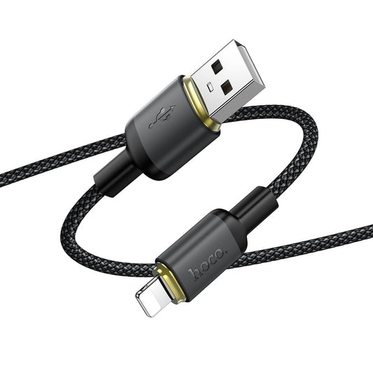 USB-A to Lightning Data and Charging Cable HOCO X128 Benefit, 12W, 1m, Black