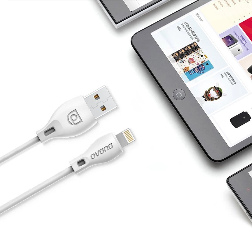 USB-A - Lightning Dudao L4L adat- és töltőkábel, 18W, 1m, fehér