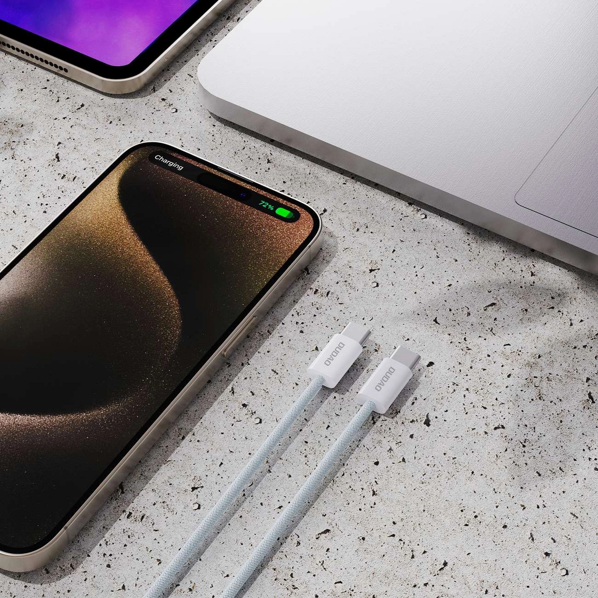USB-C adat- és töltőkábel - USB-C Dudao L6C, 30W, 1m, Kék