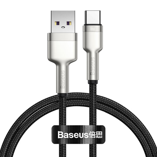 Adat- és töltőkábel USB-A - USB-C Baseus Cafule Metal Series, 66W, 1m, fekete CAKF000101 CAKF000101 CAKF000101