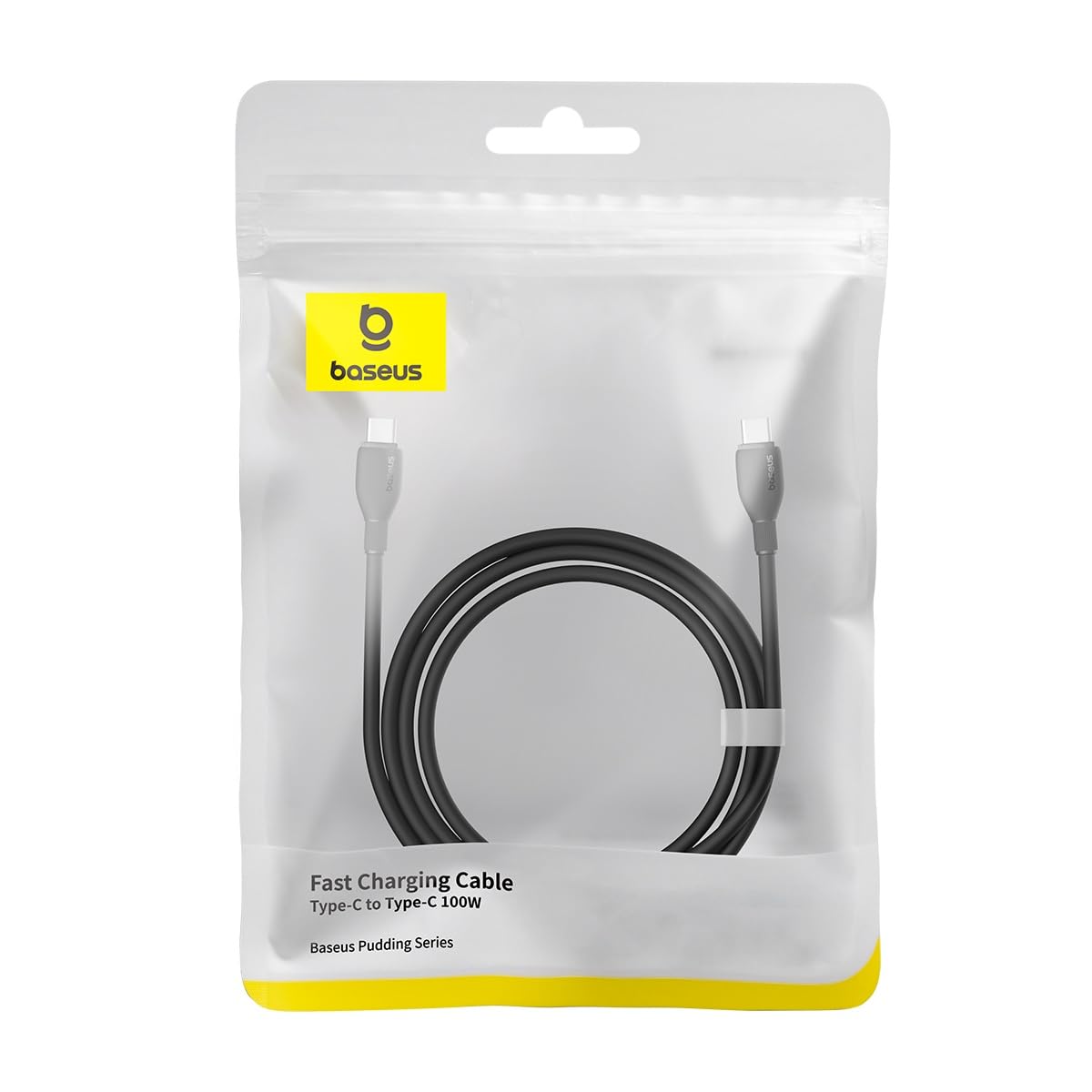 USB-C - USB-C Baseus Pudding adat- és töltőkábel, 100W, 1.2m, Fekete P10355702111-00
