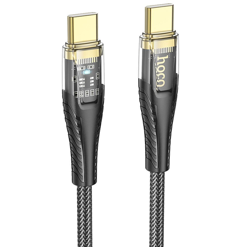 USB-C - USB-C HOCO U121 adat- és töltőkábel, 60W, 1.2m, Fekete