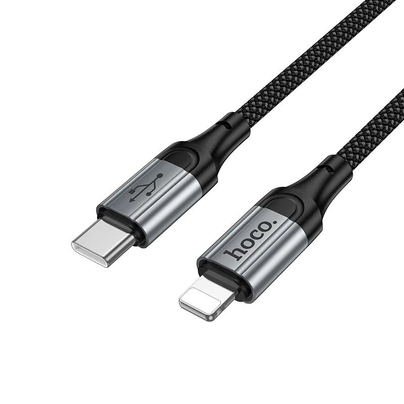 USB-C - Lightning HOCO X121 adat- és töltőkábel, 27W, 1.5m, Fekete
