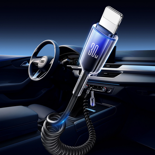 USB-C - Lightning Joyroom S-A43 Crystal adat- és töltőkábel, 30W, 1,5m, Fekete
