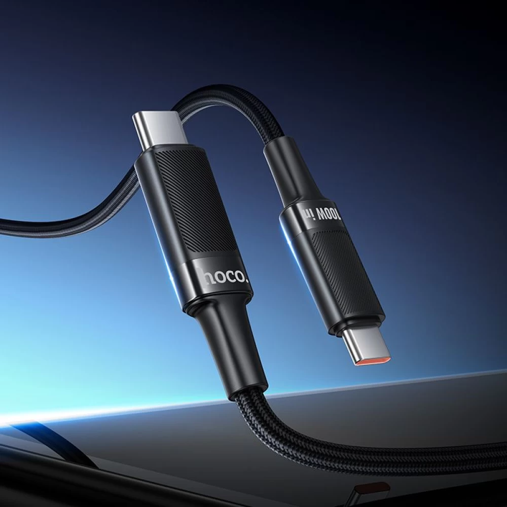 Adat- és töltőkábel USB-C - USB-C HOCO U153 Extreme, 100W, 1,2m, Fekete