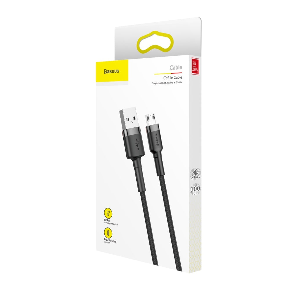 Adat- és töltőkábel USB-A - microUSB Baseus Cafule, 18W, 1m, szürke CAMKLF-BG1