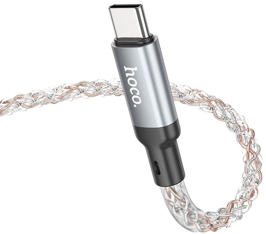 USB-C - USB-C HOCO U112 adat- és töltőkábel, 60W, 1m, Szürke