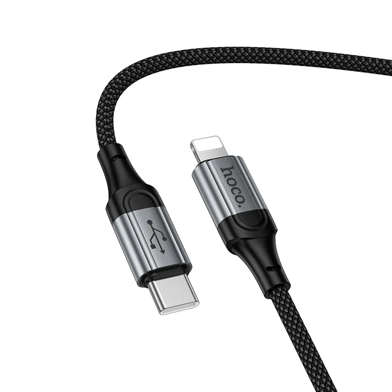 USB-C - Lightning HOCO X121 adat- és töltőkábel, 27W, 1.5m, Fekete