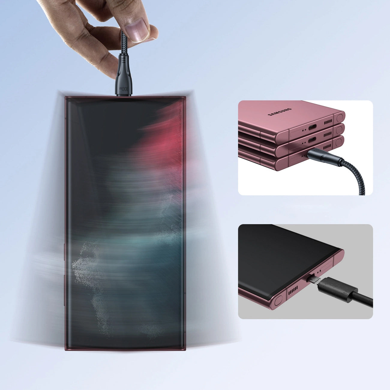 USB-C - USB-C Joyroom S-A11 adat- és töltőkábel, 60W, 0,25m, Fekete