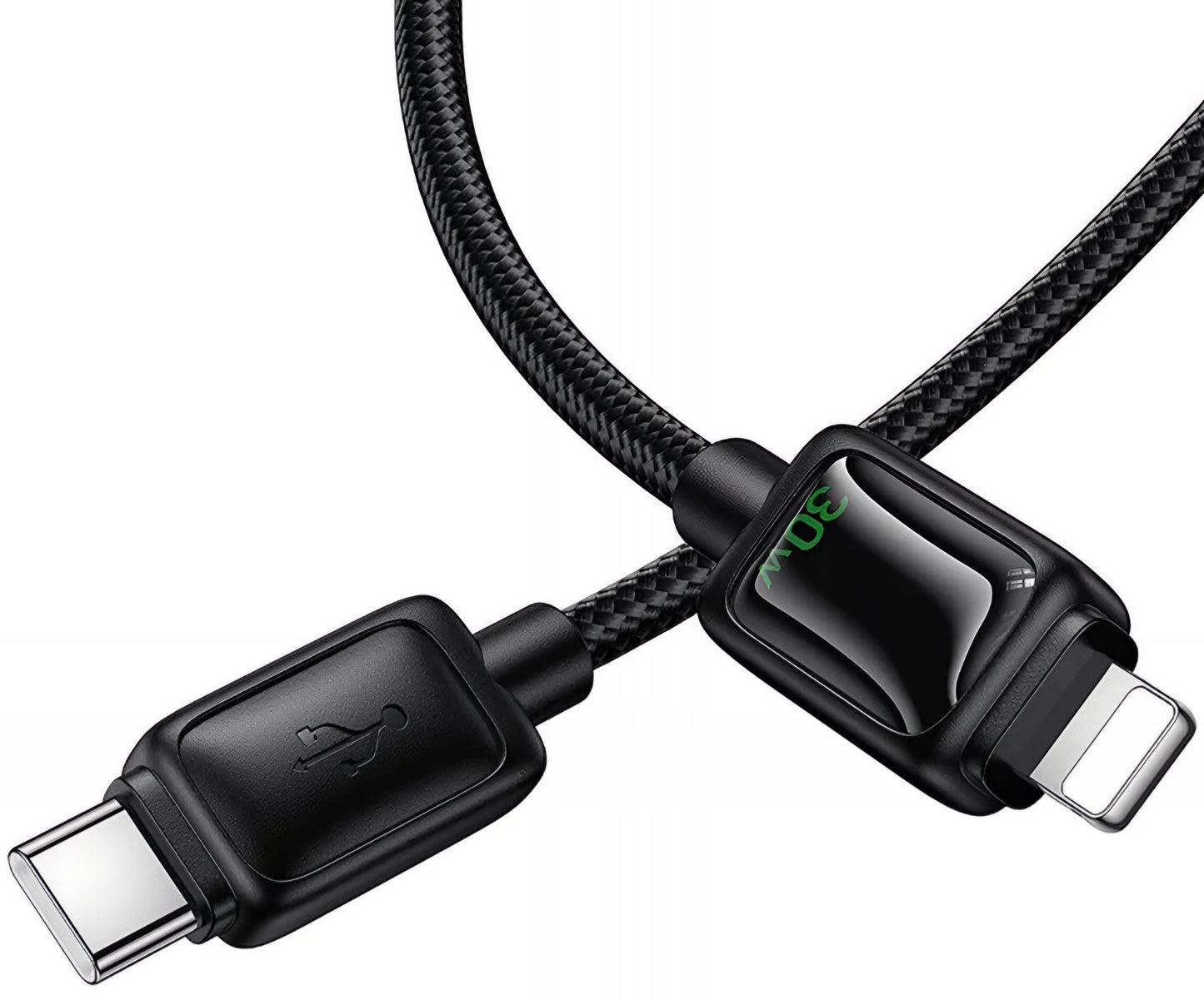 USB-C - Lightning HOCO U146 adat- és töltőkábel, 30W, 1.2m, Fekete