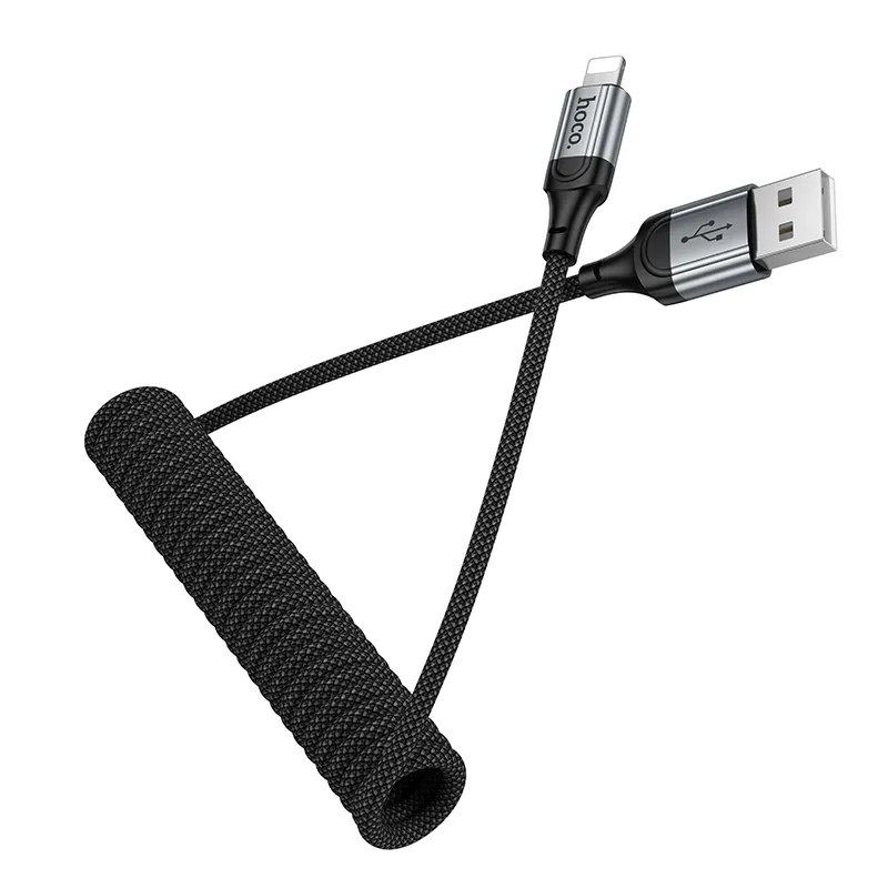 USB-A - Lightning HOCO X121 adat- és töltőkábel, 27W, 1.5m, Fekete