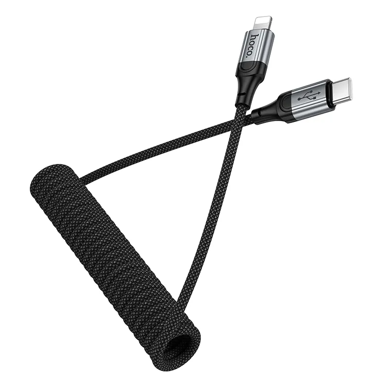 USB-C - Lightning HOCO X121 adat- és töltőkábel, 27W, 1.5m, Fekete