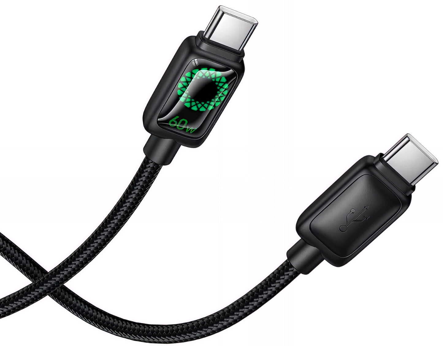 USB-C - USB-C HOCO U146 adat- és töltőkábel, 60W, 1.2m, Fekete