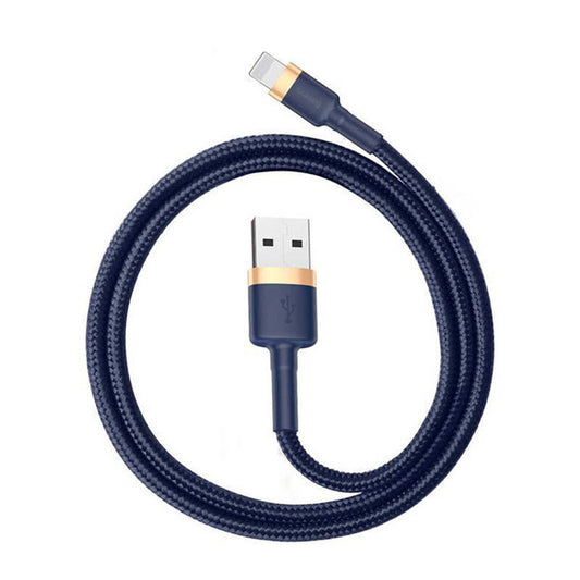 USB-A - Lightning Baseus Cafule adat- és töltőkábel, 18W, 1m, Kék-Aranyszínű CALKLF-BV3