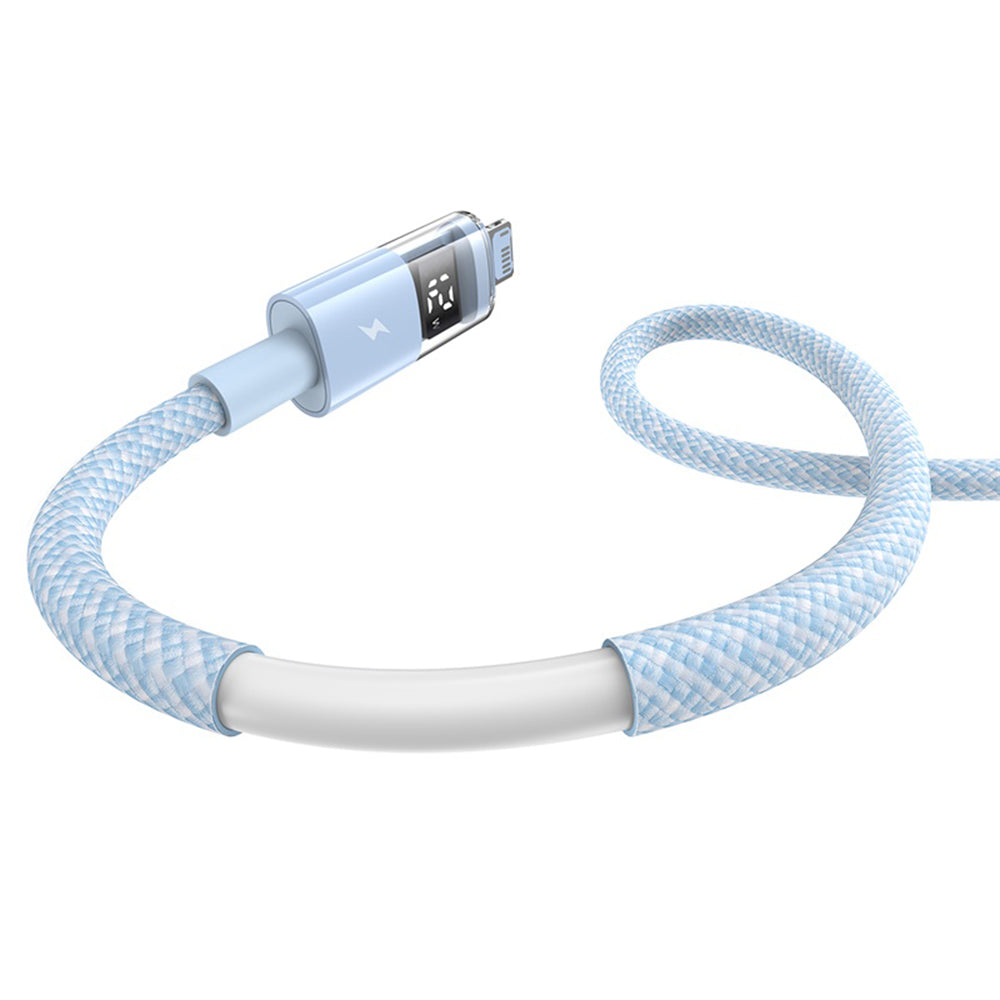 USB-A - Lightning Baseus Display 2 adat- és töltőkábel, 12W, 1m, Kék P10382700311-00