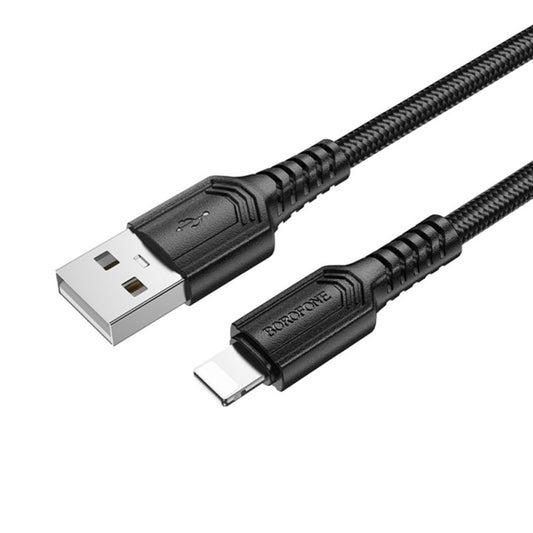 USB-A - Lightning Borofone BX116 Certain adat- és töltőkábel, 18W, 1m, Fekete