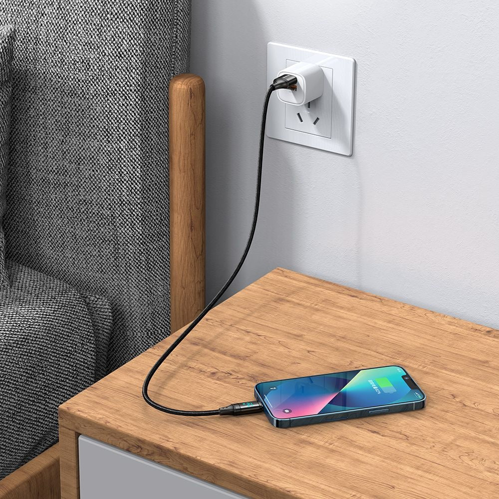 USB-A - Lightning McDodo CA-1060 Display adat- és töltőkábel, 12W, 1.2m, Fekete