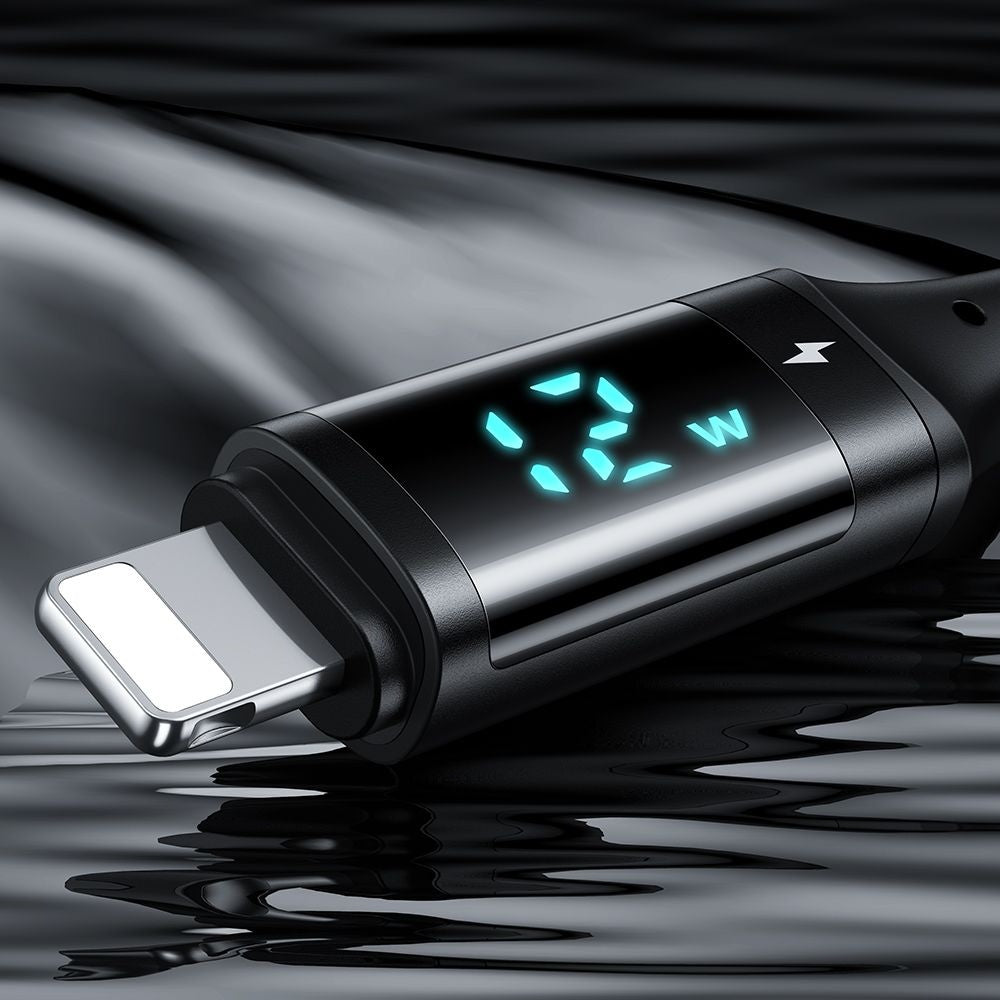 USB-A - Lightning McDodo CA-1060 Display adat- és töltőkábel, 12W, 1.2m, Fekete