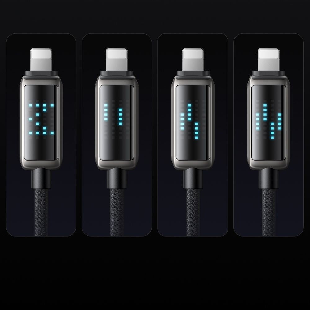 USB-A - Lightning McDodo CA-5250 Display adat- és töltőkábel, 18W, 1.2m, Fekete