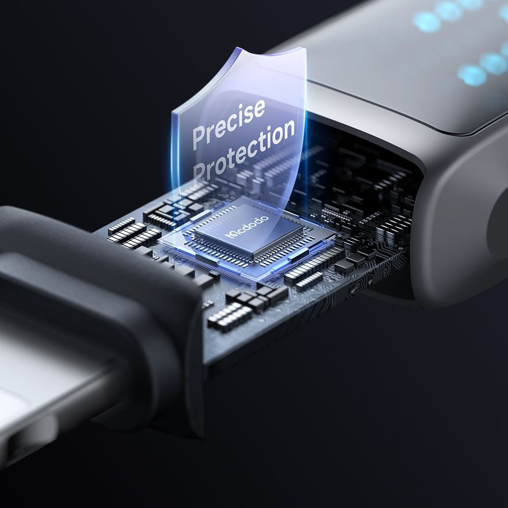 USB-A - Lightning McDodo CA-5250 Display adat- és töltőkábel, 18W, 1.2m, Fekete
