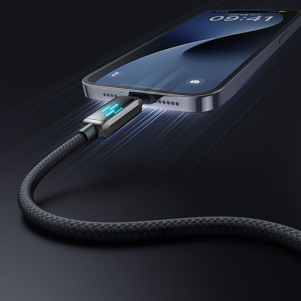 USB-A - Lightning McDodo CA-5250 Display adat- és töltőkábel, 18W, 1.2m, Fekete