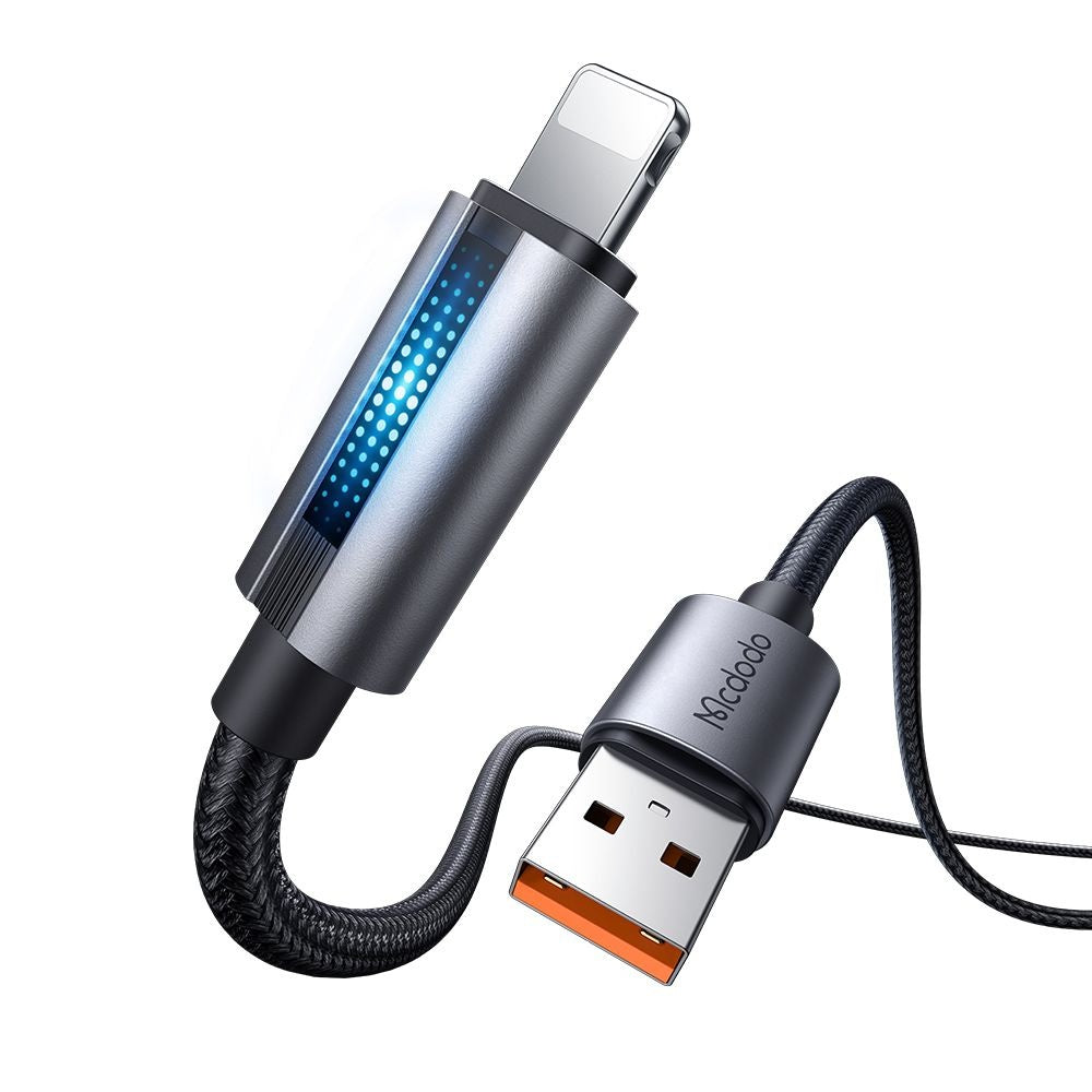USB-A - Lightning McDodo CA-5660 adat- és töltőkábel, 18W, 1.2m, Fekete