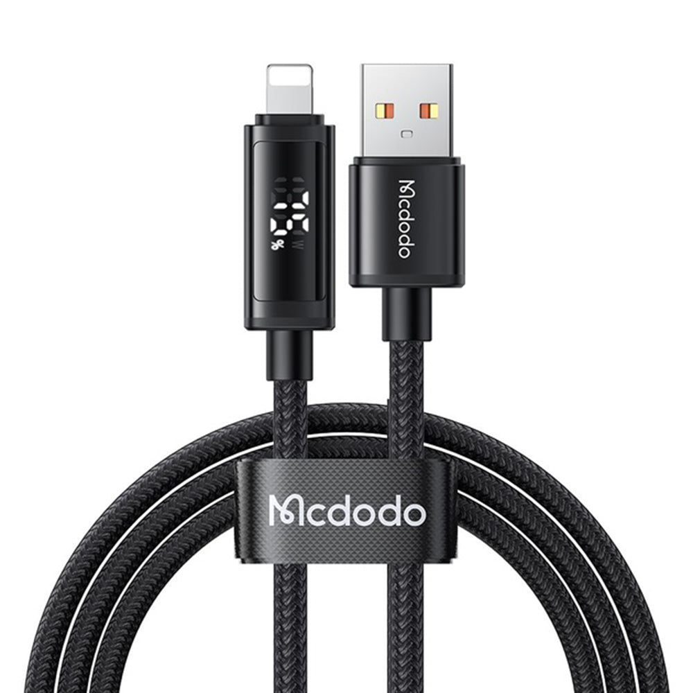 USB-A - Lightning McDodo CA-7970 Display adat- és töltőkábel, 18W, 1.2m, Fekete