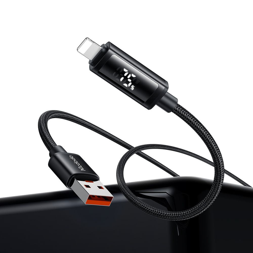 USB-A - Lightning McDodo CA-7970 Display adat- és töltőkábel, 18W, 1.2m, Fekete