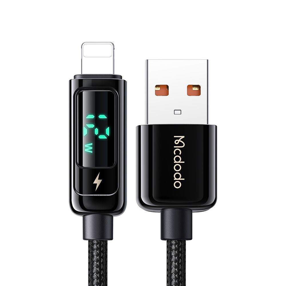 USB-A - Lightning McDodo CA-9940 Display adat- és töltőkábel, 12W, 1.2m, Fekete