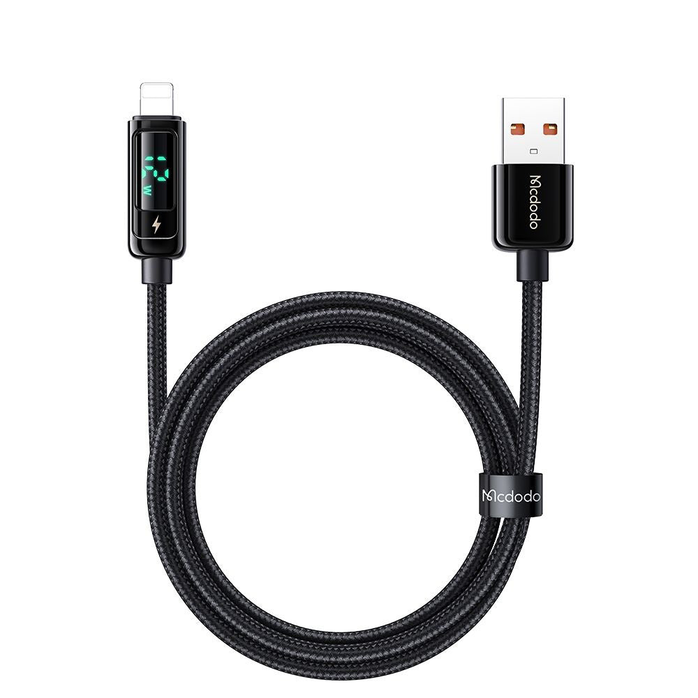 USB-A - Lightning McDodo CA-9940 Display adat- és töltőkábel, 12W, 1.2m, Fekete