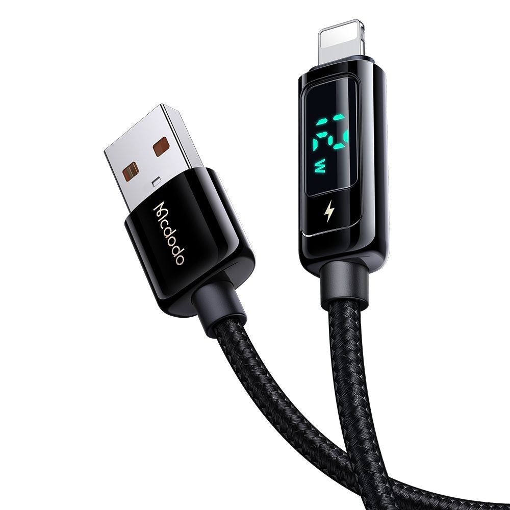 USB-A - Lightning McDodo CA-9940 Display adat- és töltőkábel, 12W, 1.2m, Fekete