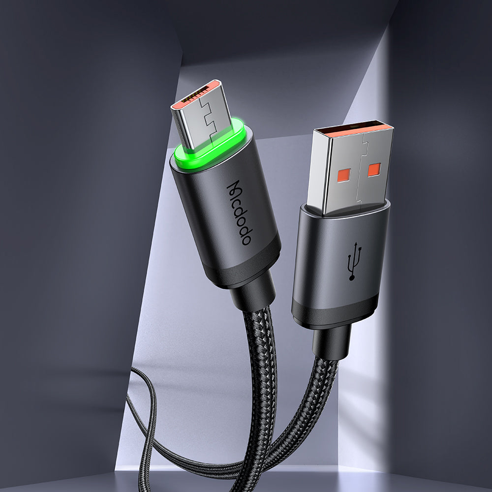 USB-A - microUSB McDodo CA-3990 adat- és töltőkábel, 18W, 1m, Fekete