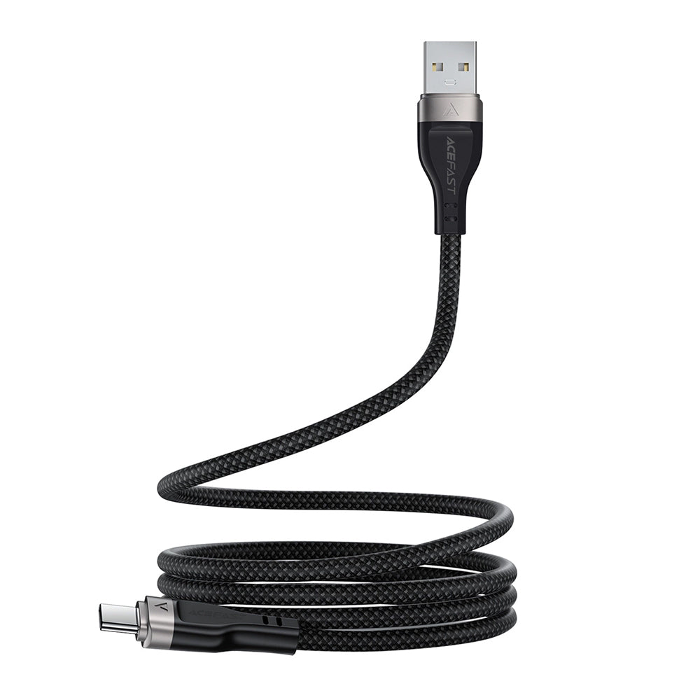 USB-A - USB-C Acefast C11-04 adat- és töltőkábel, 18W, 1.2m, Fekete