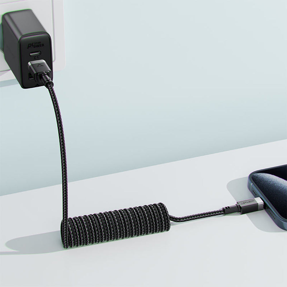 USB-A - USB-C Acefast C14-04 adat- és töltőkábel, 18W, 1,2m, Fekete
