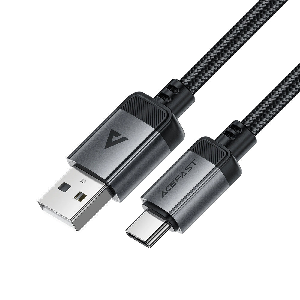 USB-A - USB-C Acefast C20-04 adat- és töltőkábel, 18W, 1.2m, Fekete