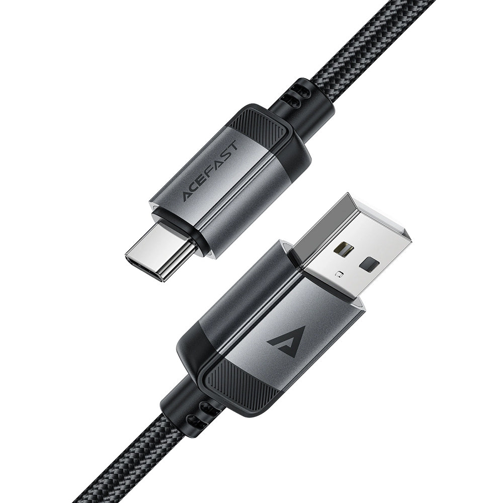 USB-A - USB-C Acefast C20-04 adat- és töltőkábel, 18W, 1.2m, Fekete