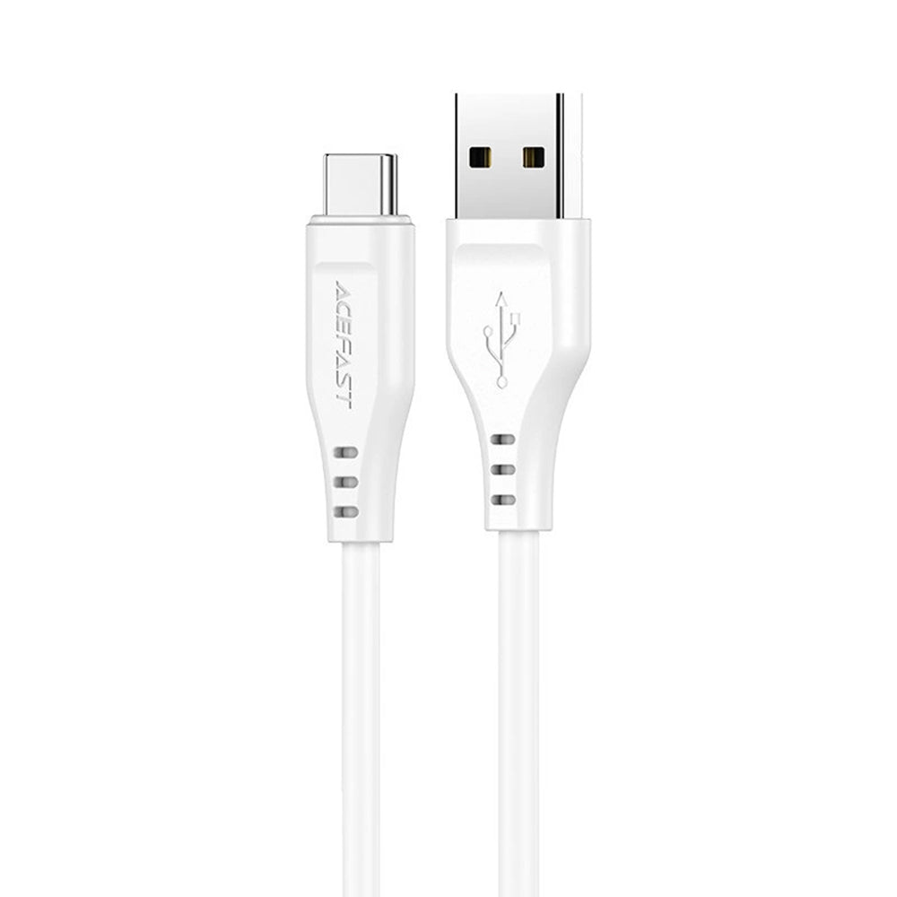 USB-A - USB-C Acefast C3-03 adat- és töltőkábel, 60W, 1.2m, Fehér