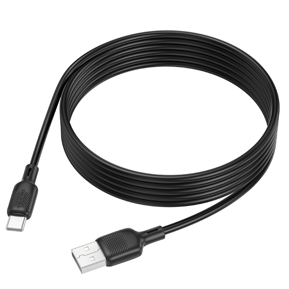 USB-A - USB-C Borofone BX113 Lenny adat- és töltőkábel, 18W, 2m, Fekete