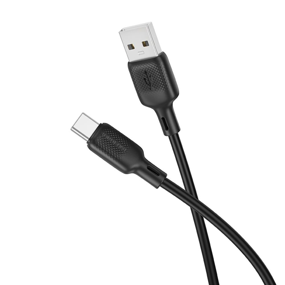 USB-A - USB-C Borofone BX113 Lenny adat- és töltőkábel, 18W, 2m, Fekete