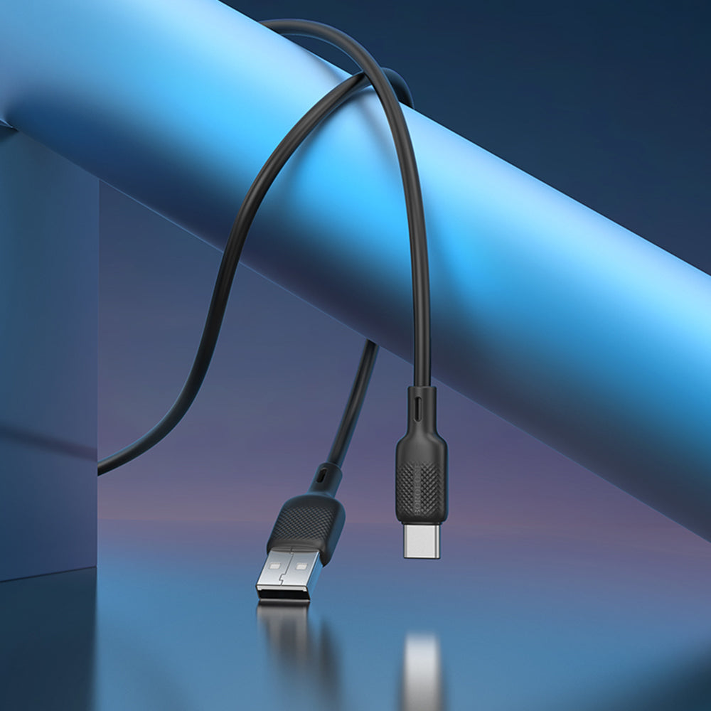 USB-A - USB-C Borofone BX113 Lenny adat- és töltőkábel, 18W, 2m, Fekete
