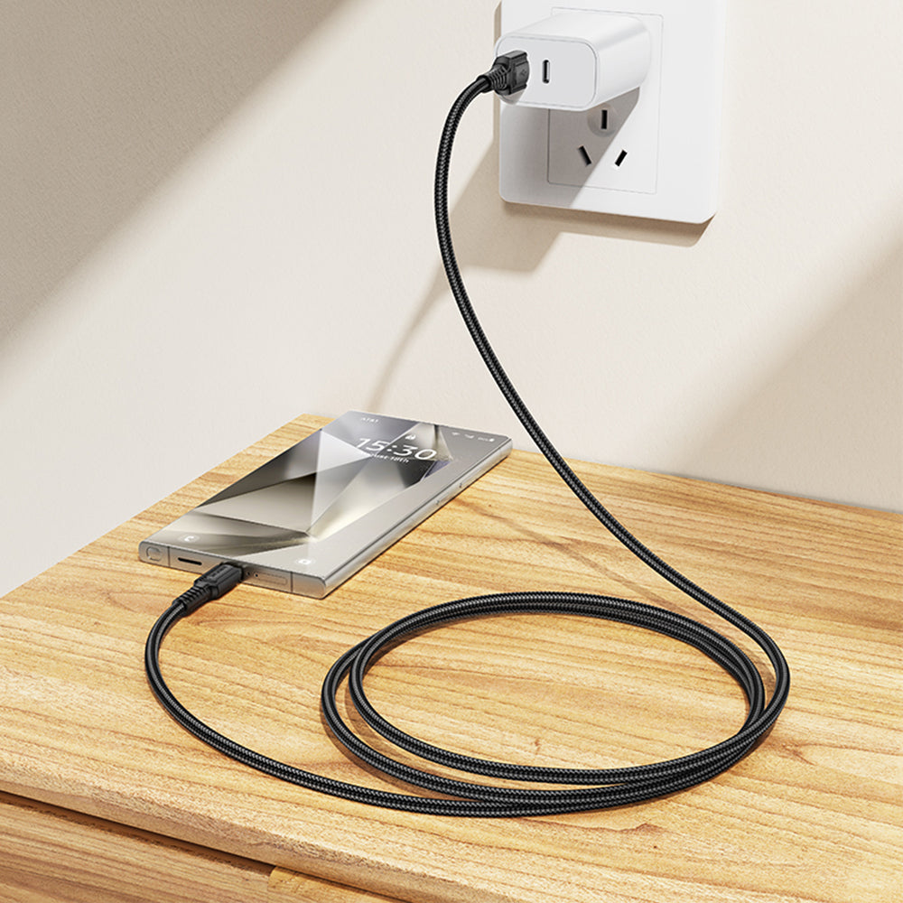 USB-A - USB-C Borofone BX116 Certain adat- és töltőkábel, 18W, 1m, Fekete