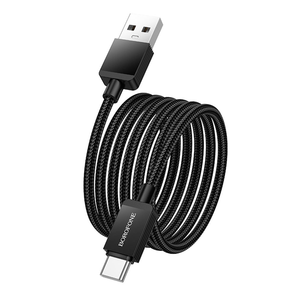 USB-A - USB-C Borofone BX120 Placer adat- és töltőkábel, 18W, 1m, Fekete