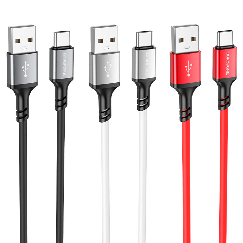 USB-A - USB-C Borofone BX83 adat- és töltőkábel, 18W, 1m, Fekete