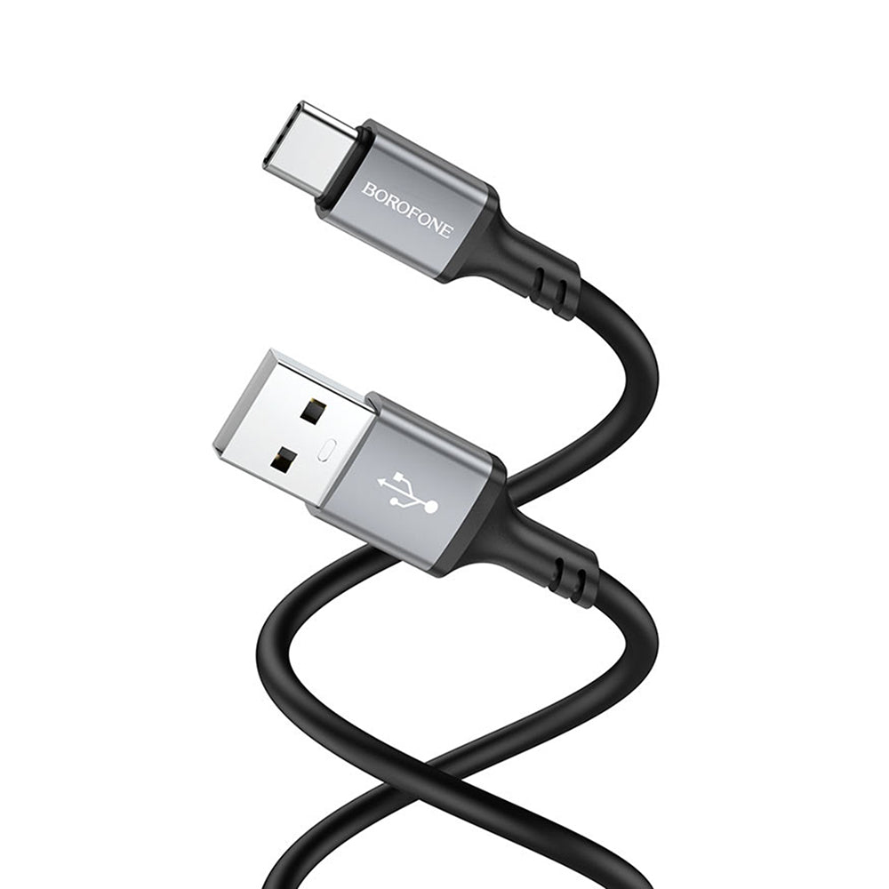 USB-A - USB-C Borofone BX83 adat- és töltőkábel, 18W, 1m, Fekete
