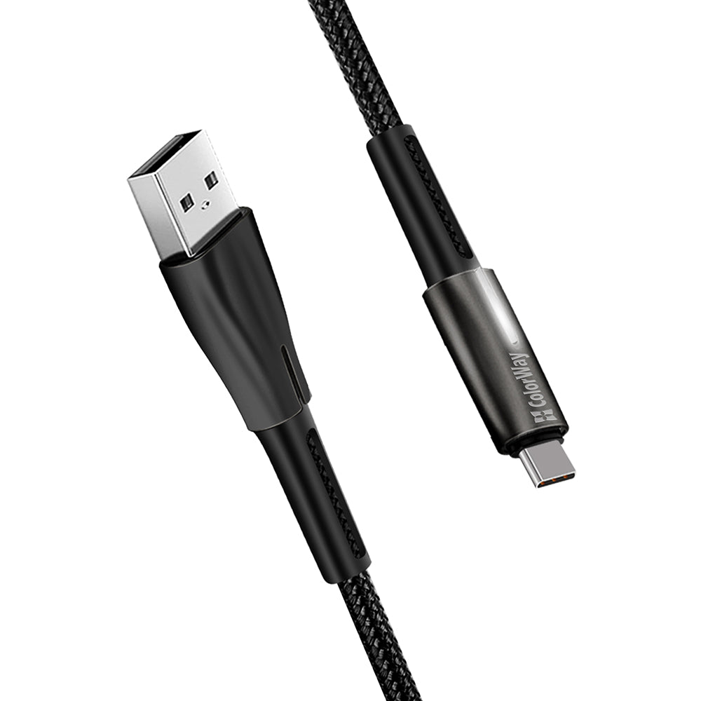 USB-A - USB-C adat- és töltőkábel ColorWay CW-CBUC035, 18W, 1m, Fekete