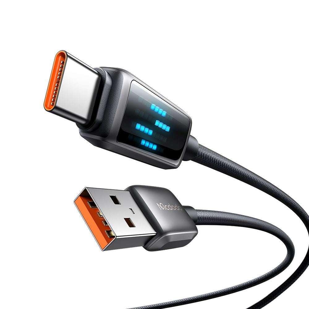 USB-A - USB-C McDodo CA-2350 Display adat- és töltőkábel, 100W, 1.2m, Fekete